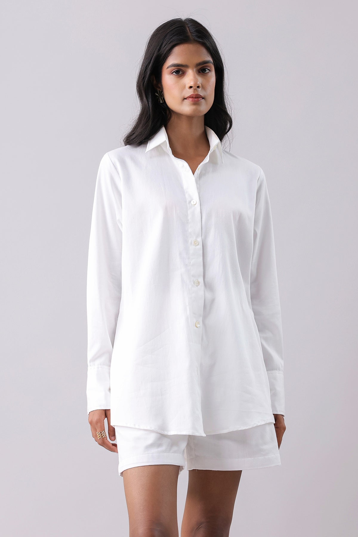 Buy Chalk White Regular Fit Shirt by Why Look West for women online at ScrollnShops
